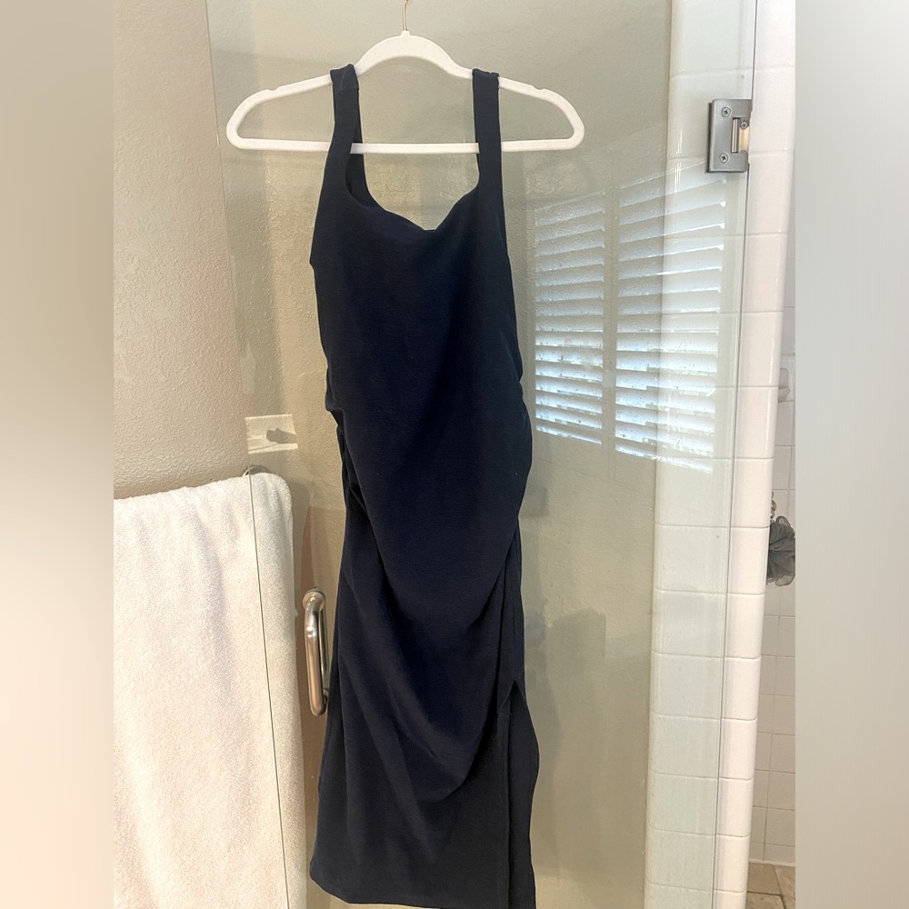 Beyond yoga, beyond the bump navy dress. Size medium